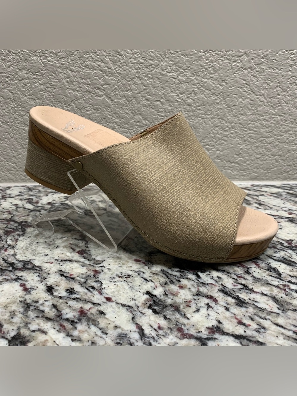 Dansko Maci Sandal Womens EU38 US7.5/8 Leather Slide Open Toe Block Heel Comfort